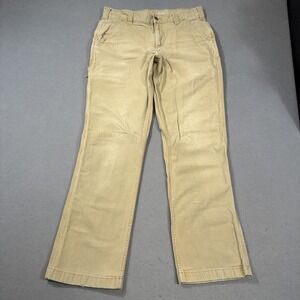 Carhartt Men Carpenter Relax Pants Work Cotton TAN Size 32X32  102291 039 HOLE